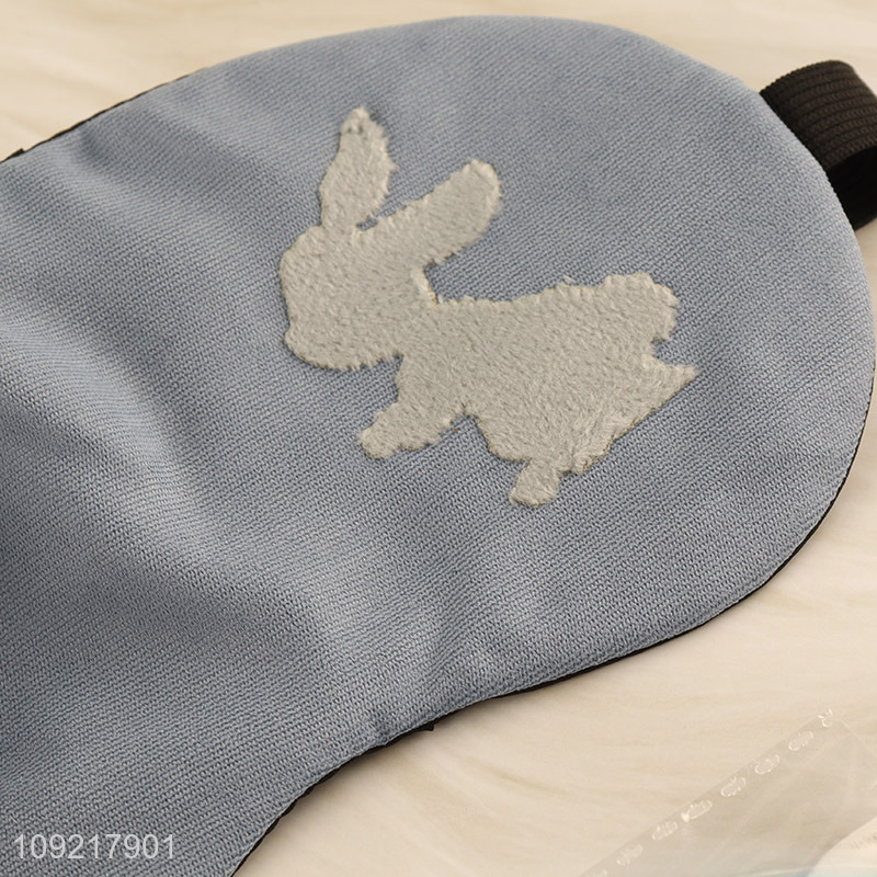 China factory portable rabbit travel sleeping eye mask polyester eye mask