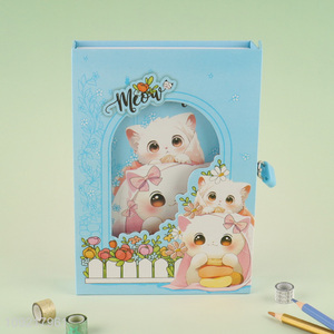 China factory cartoon children notebook diary book with lock