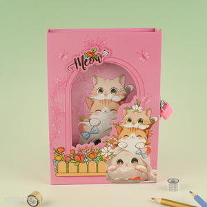Hot products cartoon students notebook diary book with lock