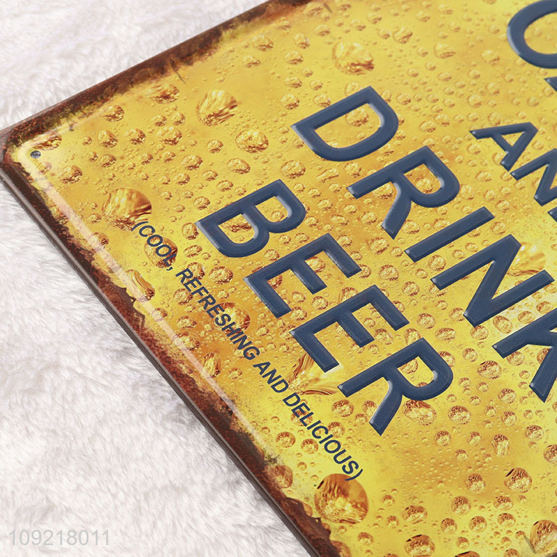 Top selling rectangle 3d metal sign vintage for decoration