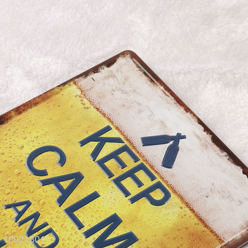 Top selling rectangle 3d metal sign vintage for decoration