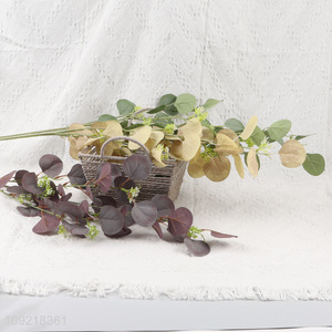New Product Artificial Eucalyptus Leaves Stem Fake Plant Fake Greenery Leaves