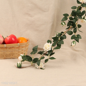 Hot Selling Hanging Fake Rose Garland Hanging Artificial Rose Vine