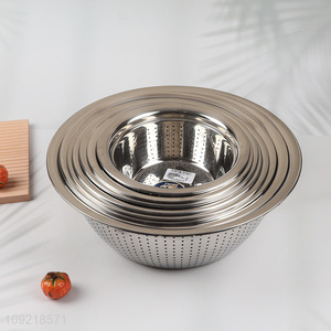 High Quality Stainless Steel Colander Rice Washing Bowl Kitchen Strainer