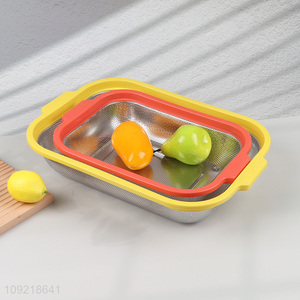 Good Quality Stainless Steel Mesh Vegetable Fruit Colander Strainer