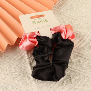 China products 2pcs multicolor elastic girls hairband hair ring hair accessories