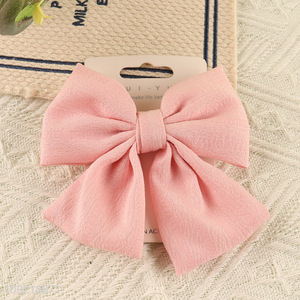 China factory pink girls bowknot hairpin hair clips for hair decoration