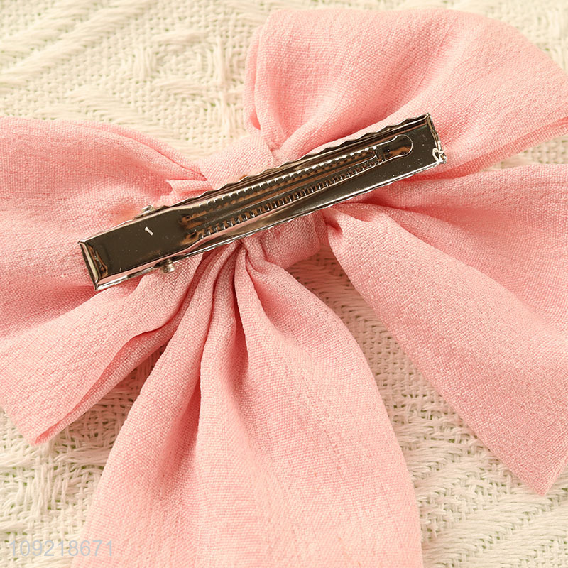 China factory pink girls bowknot hairpin hair clips for hair decoration