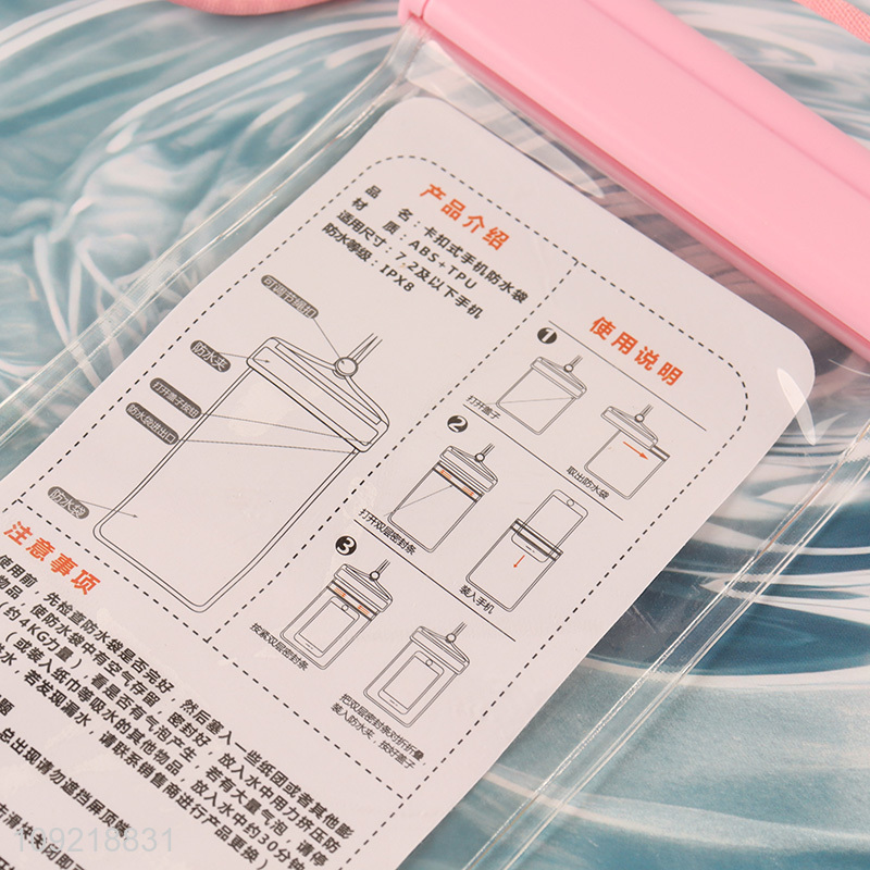 Top selling portable clear waterproof mobile phone bag wholesale