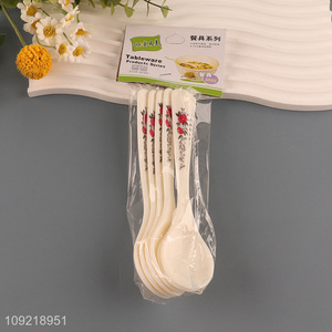 Factory price 5pcs plastic disposable tableware spoon cutlery spoon set