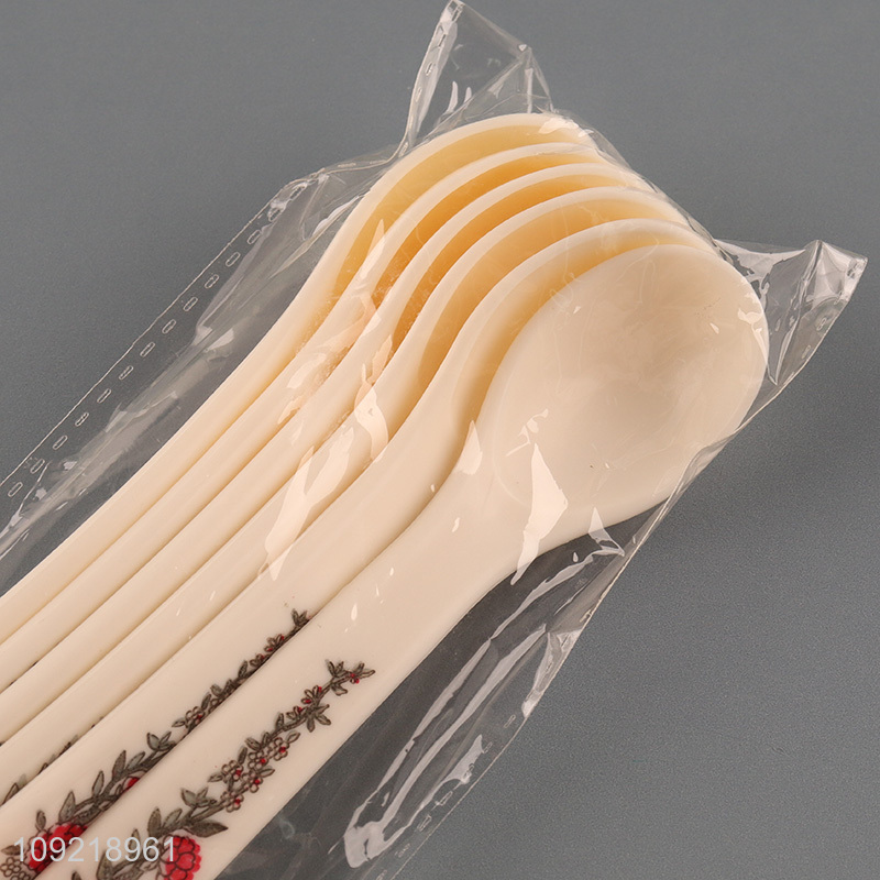 China supplier 6pcs plastic tableware spoon cutlery spoon set for sale