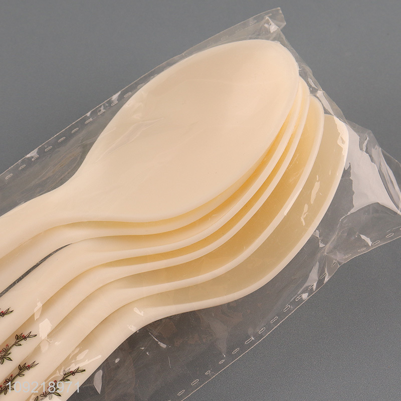 Hot selling 5pcs plastic tableware spoon cutlery spoon set for home restaurant