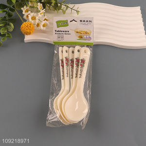 Hot selling 5pcs plastic tableware spoon cutlery spoon set for home restaurant