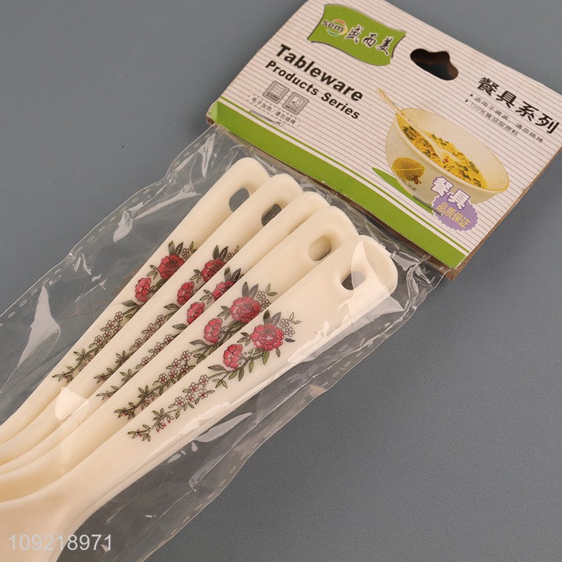 Hot selling 5pcs plastic tableware spoon cutlery spoon set for home restaurant