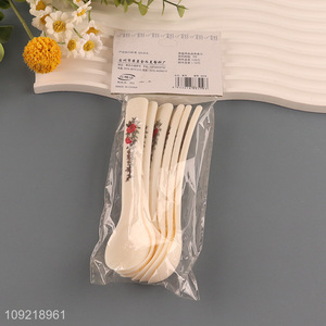 China supplier 6pcs plastic tableware spoon cutlery spoon set for sale