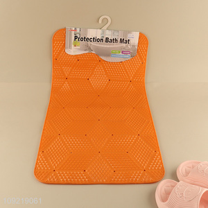 Factory price household rectangle protection bath mat with suction cup
