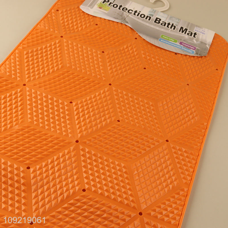 Factory price household rectangle protection bath mat with suction cup