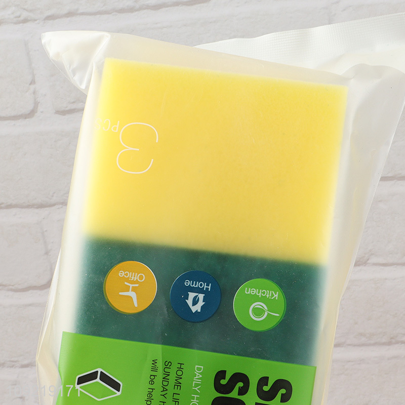 High Quality 3PCS Kitchen Cleaning Sponges for Dishes Pots Cleaning
