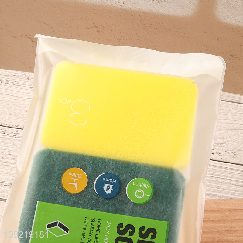 Wholesale 3PCS Heavy Duty Cleaning Sponges for Washing Dishes Pans