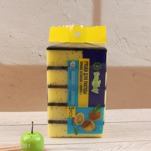 Wholesale 5PCS Heavy Duty Cleaning Sponges Dish Scrubber for Kitchen