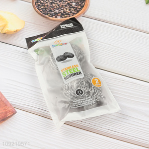 Hot Selling 2PCS Heavy Duty Stainless Steel Wool Scrubbers for Kitchen