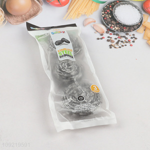 Good Quality 3PCS Steel Wool Scrubbers Stainless Steel Pan Dish Scrubbers