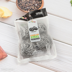 New Arrival 4PCS Steel Wool Scrubbers Dish Scrubbers for Kitchen Cleaning