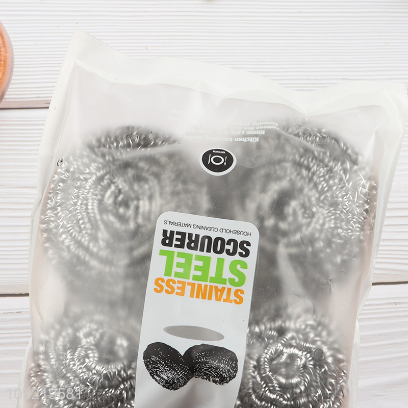 New Arrival 4PCS Steel Wool Scrubbers Dish Scrubbers for Kitchen Cleaning