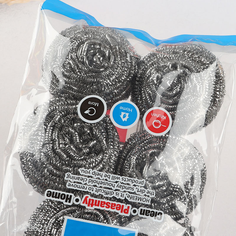 Low Price 8PCS Stainless Steel Wool Scrubbers Heavy Duty Pan Scrubbers