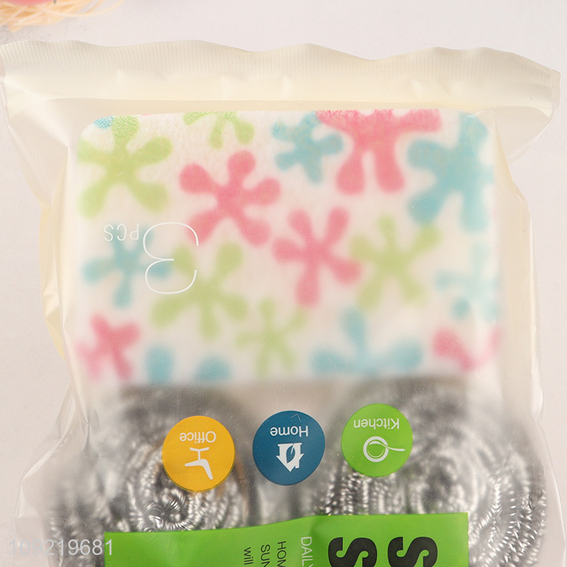 Good Quality 4PCS Kitchen Cleaning Kit Steel Wood Scrubber Dish Sponge Set