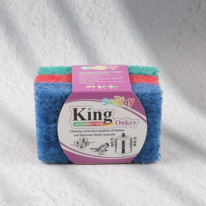 Factory Wholesale 3PCS Scouring Pads for Kitchen Pots Dishes Cleaning