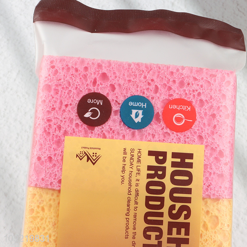 New Product 2PCS Natural Cellulose Compressed Sponges Kitchen Dish Sponges