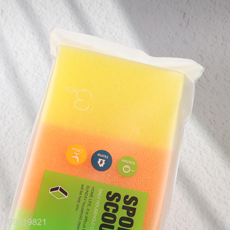 Wholesale 3PCS Heavy Duty Scrub Sponges Non-Scratch Kithchen Cleaning Sponges