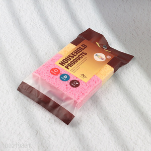 New Product 2PCS Natural Cellulose Compressed Sponges Kitchen Dish Sponges