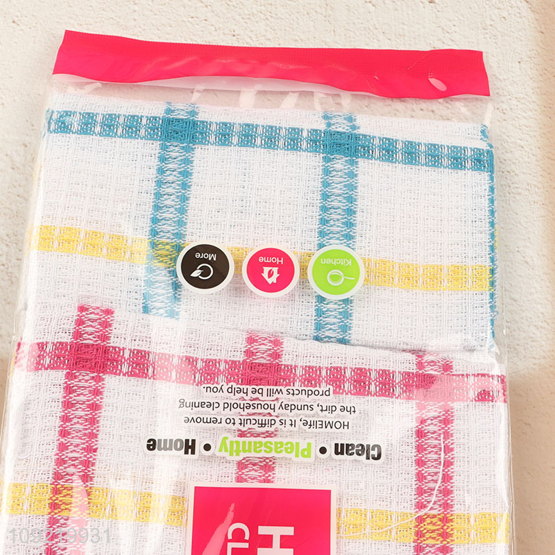 Hot Selling 3PCS Plaid Cleaning Towels Cotton Dish Cleaning Cloths