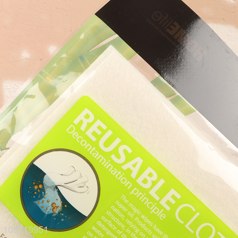 High Quality 3PCS Bamboo Fiber Cleaning Cloths Magic Cleaning Towels