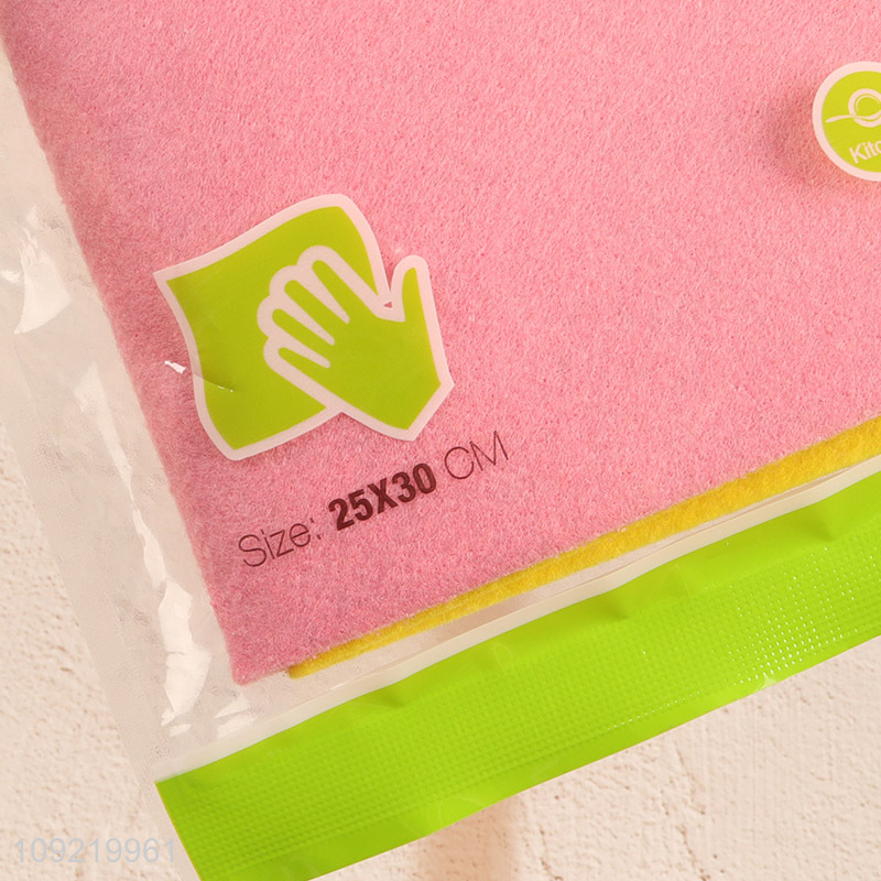 Hot Selling 3PCS Bamboo Fiber Cleaning Cloths Absorbent Cleaning Towels