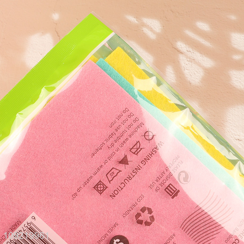 Hot Selling 3PCS Bamboo Fiber Cleaning Cloths Absorbent Cleaning Towels