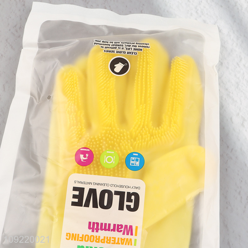 High Quality PVC Silicone Dishwashing Gloves Reusable Kitchen Gloves