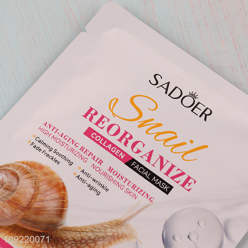 Hot selling facial care snail reorhanize collagen facial mask wholesale