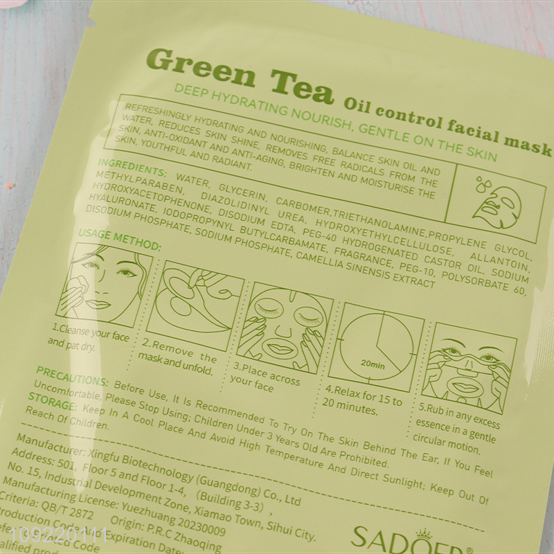 Popular products professional green tea oil control facial mask for sale