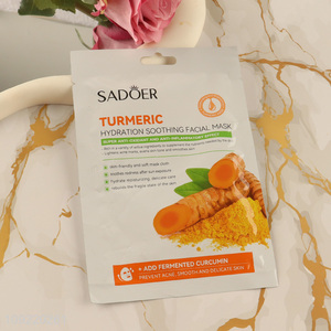 Factory supply adult turmeric hydration soothing facial mask facial care
