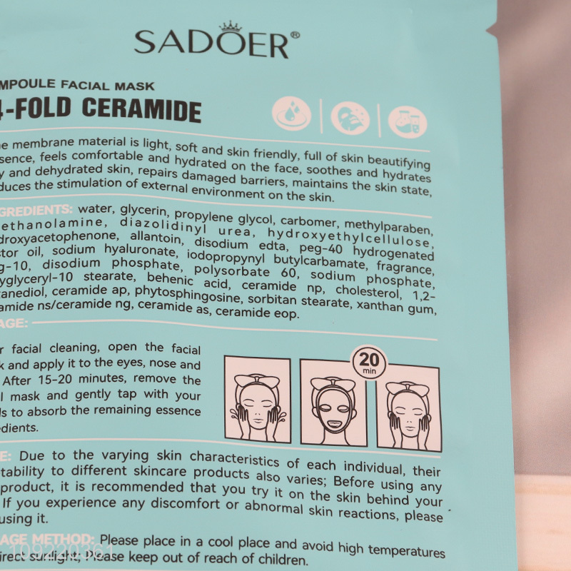 Top selling adult repair skin barrier facial mask ampoule facial mask