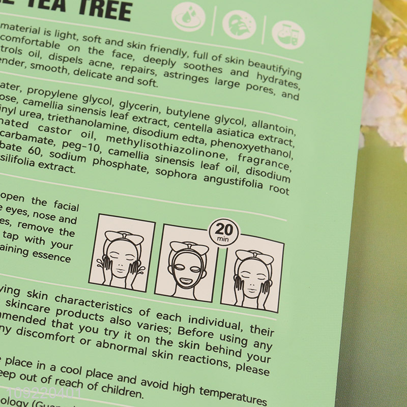 Hot products double tea tree ampoule facial mask deep hydrating facial mask