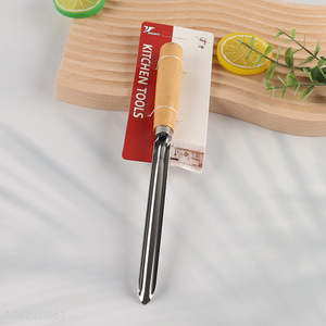 China supplier stainless steel fruits corer with wooden handle