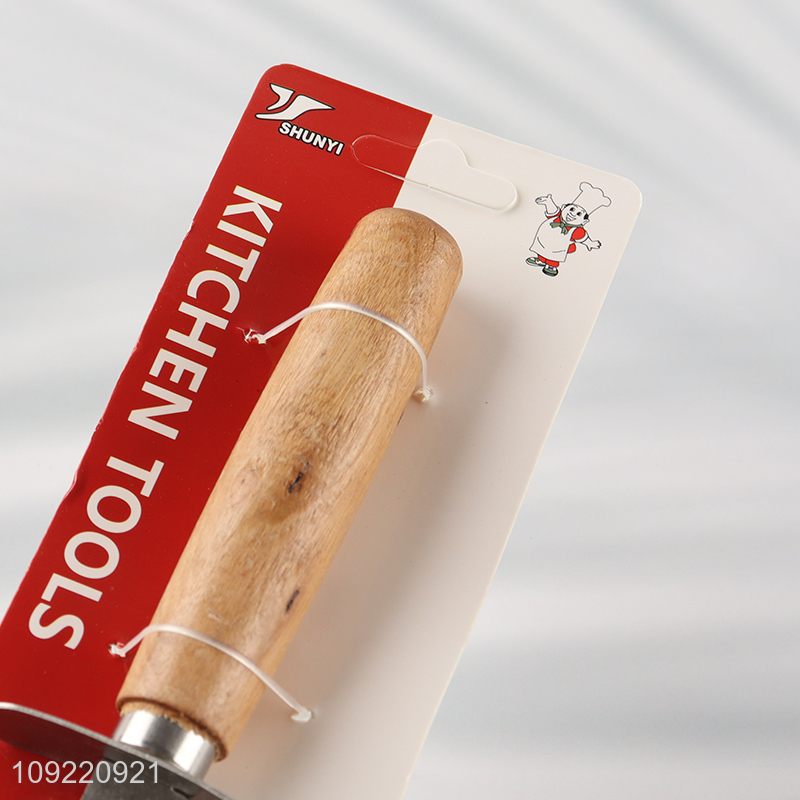 Top selling stainless steel pizza wheel pizza cutter with wooden handle