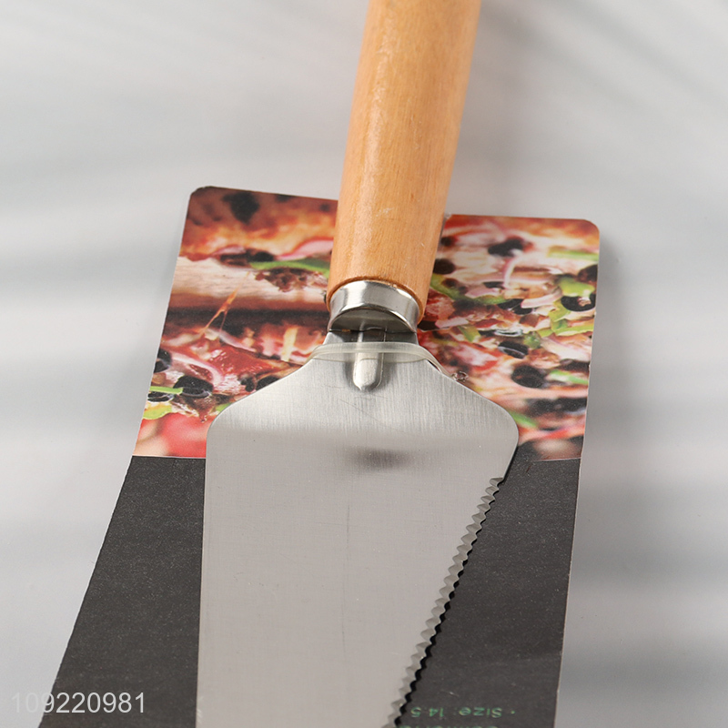 Top products stainless steel pizza tool pizza spatula with wooden handle