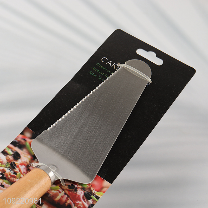 Top products stainless steel pizza tool pizza spatula with wooden handle