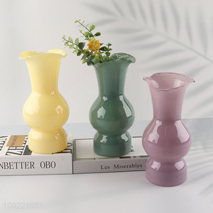 Most popular multicolor glass flower vase hydroponic vase for home decor