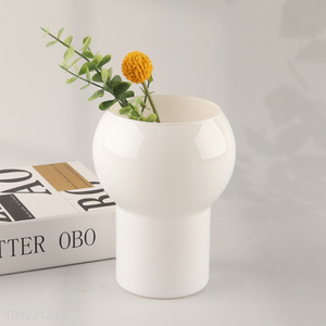 Online wholesale white glass indoor decor flower vase hydroponic vase